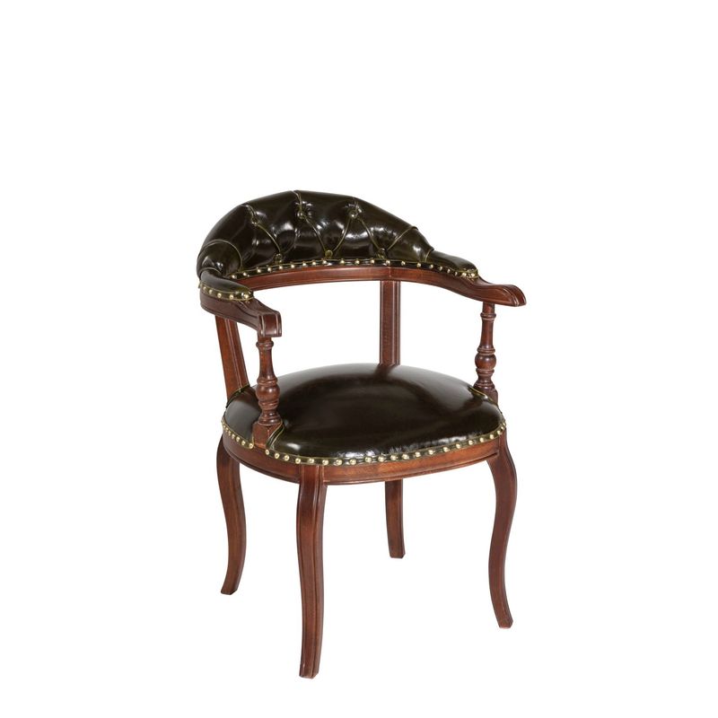 Casa si Gradina - Mobilier - Scaune si fotolii - Fotolii - Fotoliu, Hanah Home, lemn masiv, nuc si verde inchis, 52x88x50 cm - Infinity.ro