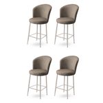 Casa si Gradina - Mobilier - Scaune si fotolii - Tabureti - Set tabureti bar, Hanah Home, metal, cappuccino si crom, 46x40x102 cm (4 bucati) - Infinity.ro