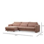 Casa si Gradina - Mobilier - Canapele si coltare - Coltare - Coltar, Hanah Home, lemn de fag si pal, roz, 290x165x97 cm - Infinity.ro