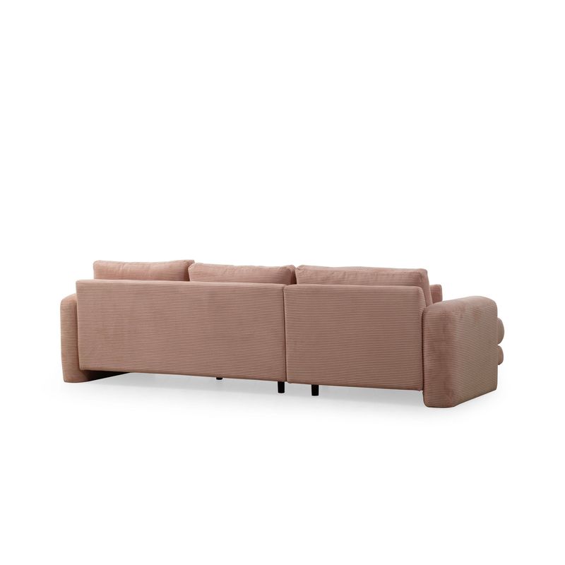 Casa si Gradina - Mobilier - Canapele si coltare - Coltare - Coltar, Hanah Home, lemn de fag si pal, roz, 290x165x97 cm - Infinity.ro