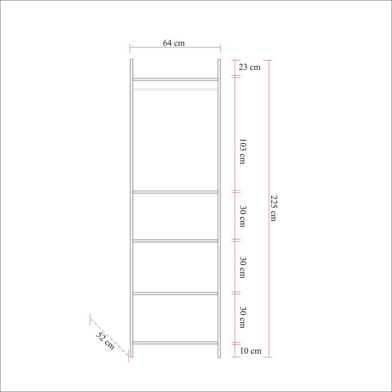 Casa si Gradina - Mobilier - Dulapuri si sifoniere - Dulapuri - Dulap, Hanah Home, pal melaminat, pin atlantic, 64x52x225 cm, 863SPH5410 - Infinity.ro