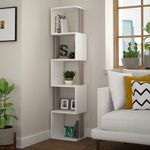 Casa si Gradina - Mobilier - Biblioteci si rafturi - Biblioteci - Biblioteca, Hanah Home, pal melaminat, alb si moka deschis, 35x30x161 cm - Infinity.ro