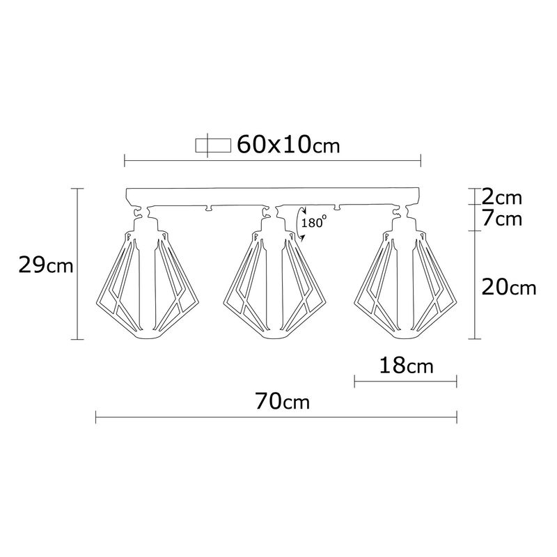 Casa si Gradina - Corpuri si surse de iluminat - Lustre si pendule - Candelabru, Opviq, metal, negru auriu, 70x18 cm - Infinity.ro