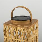 Casa si Gradina - Corpuri si surse de iluminat - Veioze si lampi - Lampadare - Lampadar, Opviq, ratan, stejar, 19x37 cm, led, panou solar - Infinity.ro