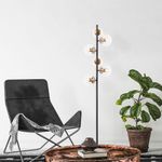 Casa si Gradina - Corpuri si surse de iluminat - Veioze si lampi - Lampadare - Lampadar, Opviq, metal, negru antic, 35x22x163 cm - Infinity.ro