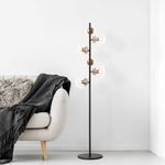 Casa si Gradina - Corpuri si surse de iluminat - Veioze si lampi - Lampadare - Lampadar, Opviq, metal, negru antic, 35x22x163 cm - Infinity.ro