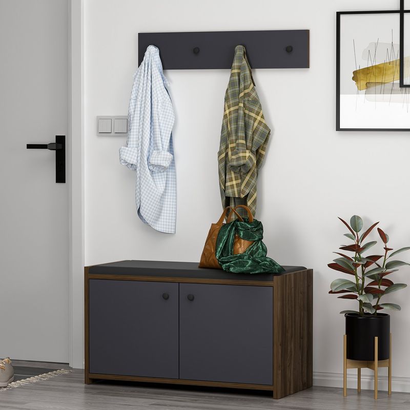 Casa si Gradina - Mobilier - Dulapuri si sifoniere - Dulapuri pantofi - Dulap pantofi, Hanah Home, pal melaminat, antracit, 80x45x35 cm - Infinity.ro