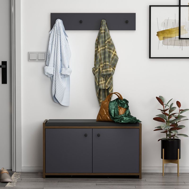 Casa si Gradina - Mobilier - Dulapuri si sifoniere - Dulapuri pantofi - Dulap pantofi, Hanah Home, pal melaminat, antracit, 80x45x35 cm - Infinity.ro
