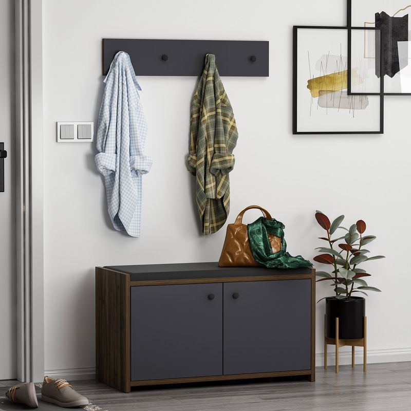 Casa si Gradina - Mobilier - Dulapuri si sifoniere - Dulapuri pantofi - Dulap pantofi, Hanah Home, pal melaminat, antracit, 80x45x35 cm - Infinity.ro
