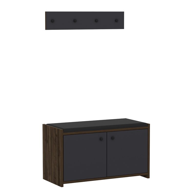 Casa si Gradina - Mobilier - Dulapuri si sifoniere - Dulapuri pantofi - Dulap pantofi, Hanah Home, pal melaminat, antracit, 80x45x35 cm - Infinity.ro
