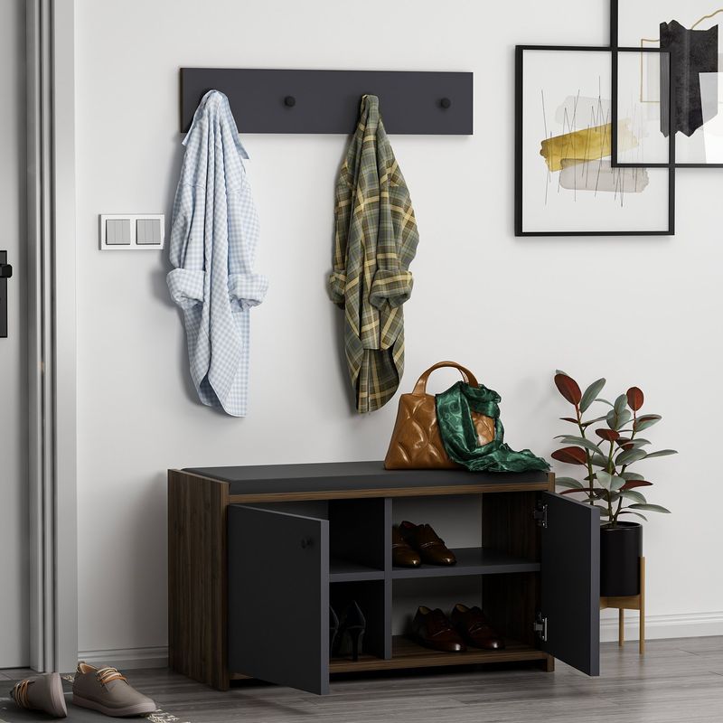 Casa si Gradina - Mobilier - Dulapuri si sifoniere - Dulapuri pantofi - Dulap pantofi, Hanah Home, pal melaminat, antracit, 80x45x35 cm - Infinity.ro