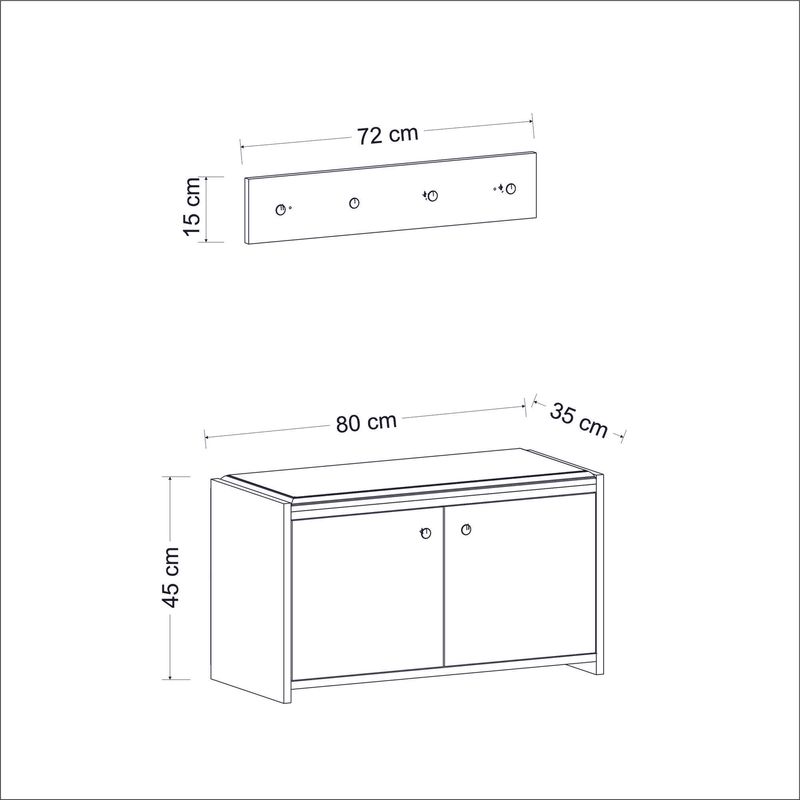 Casa si Gradina - Mobilier - Dulapuri si sifoniere - Dulapuri pantofi - Dulap pantofi, Hanah Home, pal melaminat, antracit, 80x45x35 cm - Infinity.ro