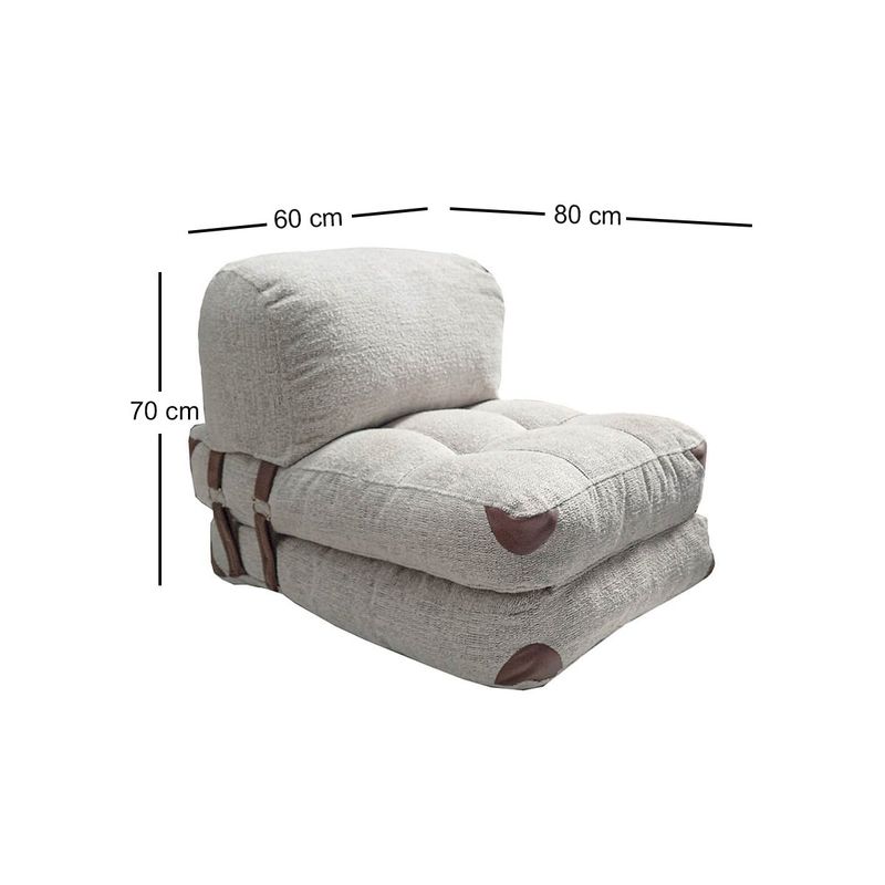 Casa si Gradina - Mobilier - Canapele si coltare - Canapele - Canapea extensibila, Hanah Home, teddy 100% poliester, gri, 80x70x60 cm - Infinity.ro