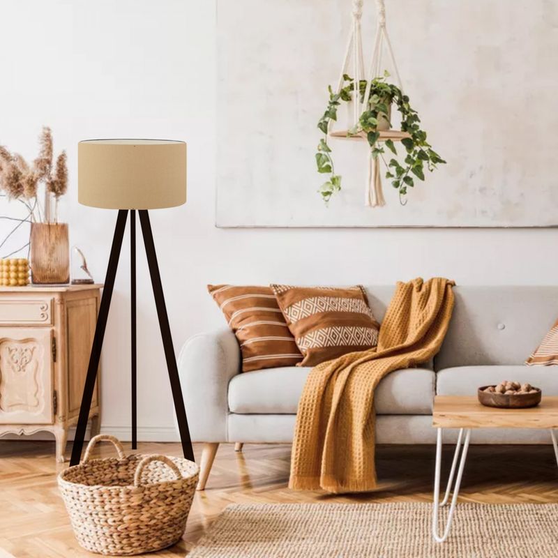 Casa si Gradina - Corpuri si surse de iluminat - Veioze si lampi - Lampadare - Lampadar, Opviq, pvc, mdf, maro deschis, 140 cm - Infinity.ro