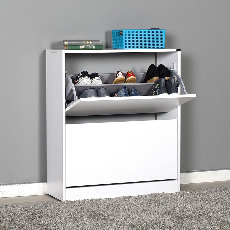 Casa si Gradina - Mobilier - Dulapuri si sifoniere - Dulapuri pantofi - Dulap pantofi, Hanah Home, pal melaminat, alb, 73x26x84 cm - Infinity.ro