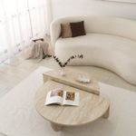 Casa si Gradina - Mobilier - Mese si birouri - Masute de cafea - Masa de cafea, Hanah Home, pal melaminat, travertin, 90x35 cm - Infinity.ro