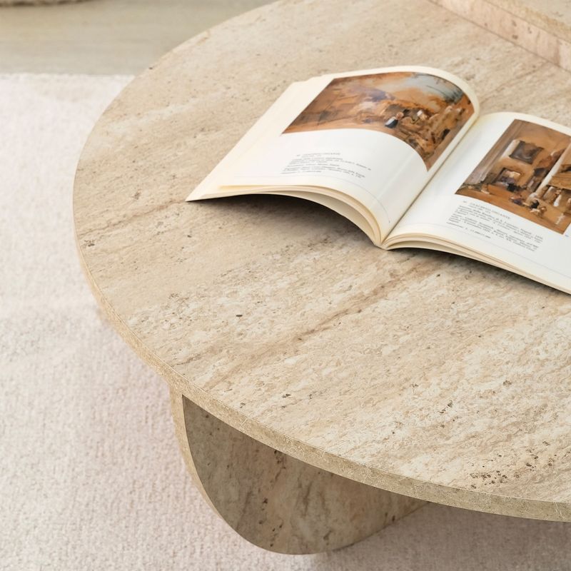 Casa si Gradina - Mobilier - Mese si birouri - Masute de cafea - Masa de cafea, Hanah Home, pal melaminat, travertin, 90x35 cm - Infinity.ro