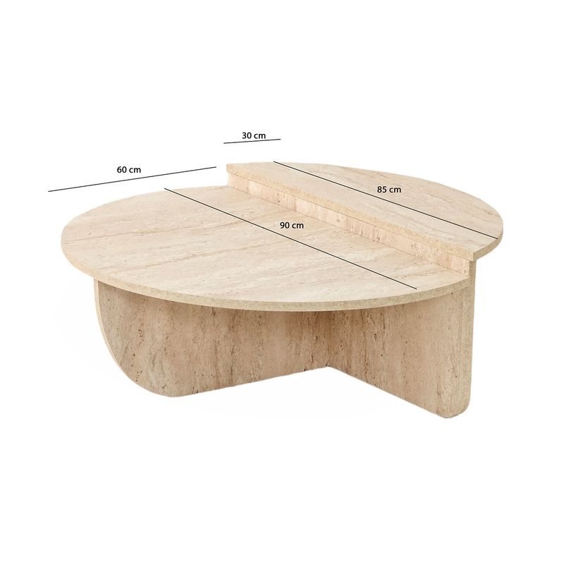 Casa si Gradina - Mobilier - Mese si birouri - Masute de cafea - Masa de cafea, Hanah Home, pal melaminat, travertin, 90x35 cm - Infinity.ro