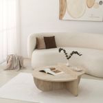 Casa si Gradina - Mobilier - Mese si birouri - Masute de cafea - Masa de cafea, Hanah Home, pal melaminat, travertin, 90x35 cm - Infinity.ro
