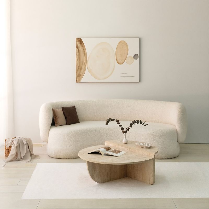 Casa si Gradina - Mobilier - Mese si birouri - Masute de cafea - Masa de cafea, Hanah Home, pal melaminat, travertin, 90x35 cm - Infinity.ro
