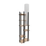 Casa si Gradina - Corpuri si surse de iluminat - Veioze si lampi - Lampadare - Lampadar, Opviq, pal, mdf, material textil, negru alb natural, 45x25x150 cm - Infinity.ro