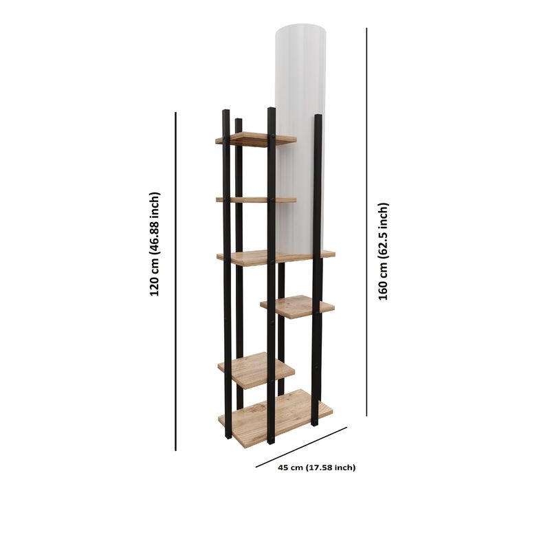 Casa si Gradina - Corpuri si surse de iluminat - Veioze si lampi - Lampadare - Lampadar, Opviq, pal, mdf, material textil, negru alb natural, 45x25x150 cm - Infinity.ro