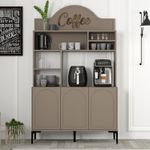 Casa si Gradina - Mobilier - Comode si corpuri - Corpuri bucatarie - Dulap bar de cafea, Hanah Home, pal melaminat, atlas si negru, 120x35x202 cm - Infinity.ro