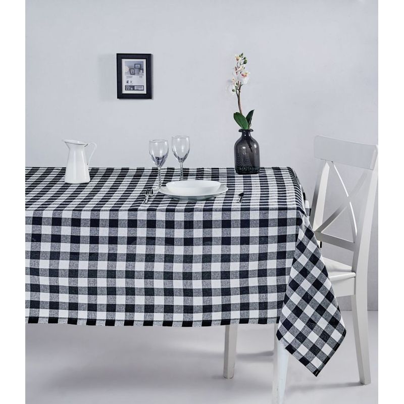 Casa si Gradina - Textile si covoare - Textile bucatarie - Fete de masa - Fata de masa, Hermia, negru si alb, 160x220 cm, 100% bumbac, lavabila la masina - Infinity.ro