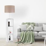 Casa si Gradina - Corpuri si surse de iluminat - Veioze si lampi - Lampadare - Lampadar, Opviq, lemn, alb bej, 140 cm - Infinity.ro