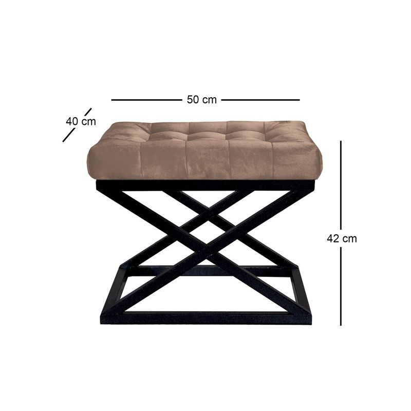 Casa si Gradina - Mobilier - Scaune si fotolii - Tabureti - Taburet, Atelier Del Sofa, metal, negru maro, 42x50x40 cm, 383EVN1237 - Infinity.ro