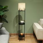 Casa si Gradina - Corpuri si surse de iluminat - Veioze si lampi - Lampadare - Lampadar, Opviq, ratan, crem si negru, 140 cm - Infinity.ro