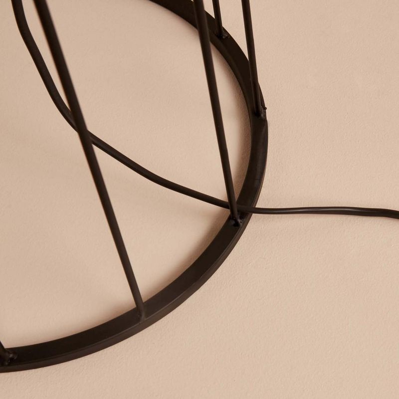 Casa si Gradina - Corpuri si surse de iluminat - Veioze si lampi - Lampadare - Lampadar, Opviq, metal, negru, abajur textil, 38x144 cm - Infinity.ro