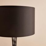 Casa si Gradina - Corpuri si surse de iluminat - Veioze si lampi - Lampadare - Lampadar, Opviq, metal, negru, abajur textil, 38x144 cm - Infinity.ro