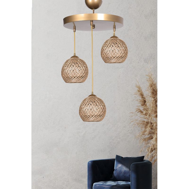 Casa si Gradina - Corpuri si surse de iluminat - Lustre si pendule - Lustra, Opviq, metal, bej, 32x32x80 cm - Infinity.ro