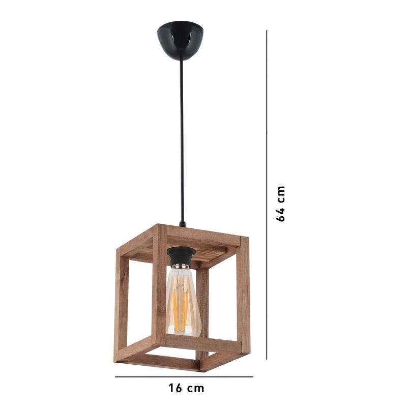 Casa si Gradina - Corpuri si surse de iluminat - Lustre si pendule - Lustra, Opviq, lemn, maro, 16x16x60 cm - Infinity.ro