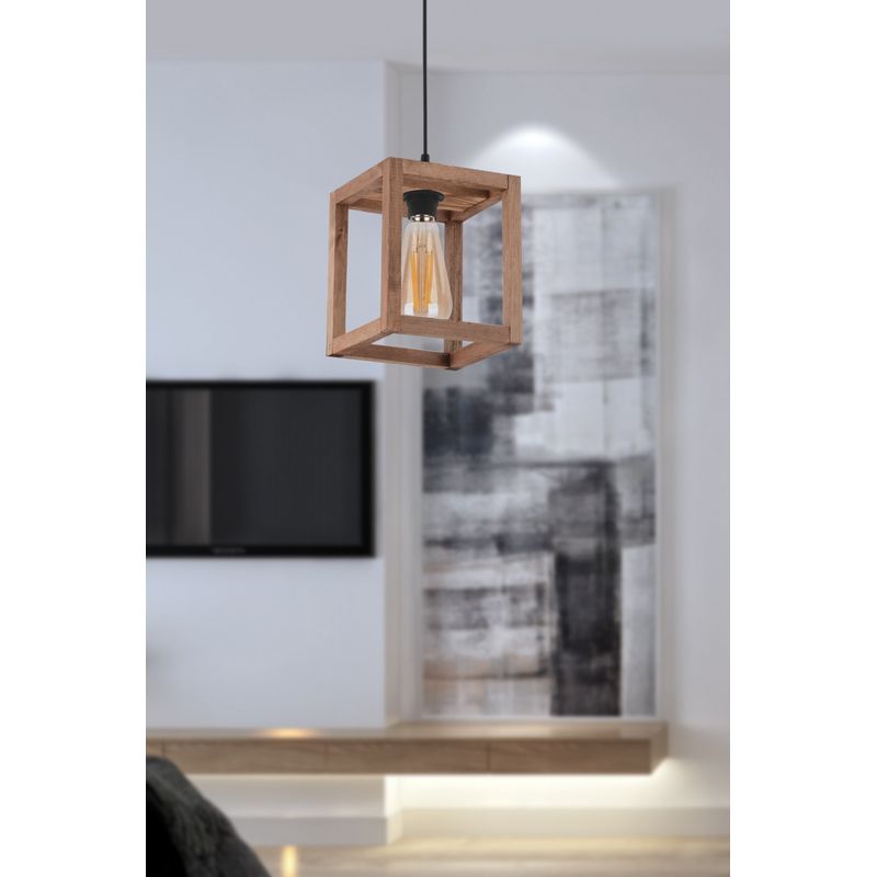 Casa si Gradina - Corpuri si surse de iluminat - Lustre si pendule - Lustra, Opviq, lemn, maro, 16x16x60 cm - Infinity.ro