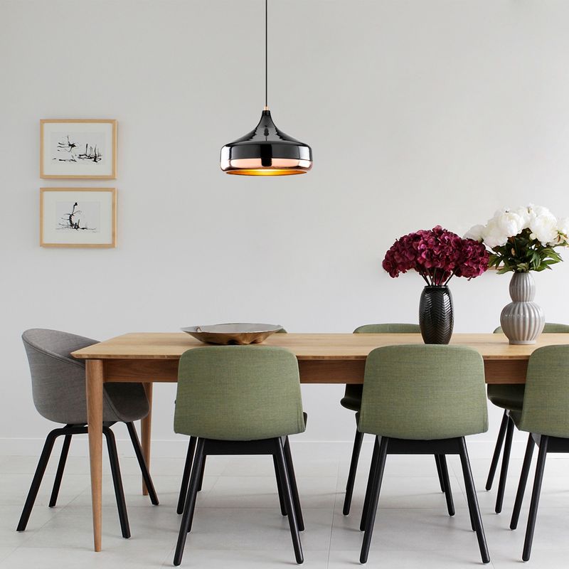 Casa si Gradina - Corpuri si surse de iluminat - Lustre si pendule - Lustra, Opviq, metal, negru si cupru, diametru 36 cm, inaltime reglabila - Infinity.ro