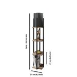 Casa si Gradina - Corpuri si surse de iluminat - Veioze si lampi - Lampadare - Lampadar, Opviq, pal melaminat si mdf, negru si natural, 135 cm - Infinity.ro