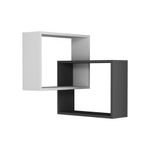 Casa si Gradina - Mobilier - Biblioteci si rafturi - Etajere - Etajera de perete, Hanah Home, pal melaminat, alb si antracit, 68x68x60 cm - Infinity.ro