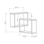 Casa si Gradina - Mobilier - Biblioteci si rafturi - Etajere - Etajera de perete, Hanah Home, pal melaminat, alb si antracit, 68x68x60 cm - Infinity.ro