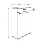 Casa si Gradina - Mobilier - Dulapuri si sifoniere - Dulapuri pantofi - Dulap pantofi, Hanah Home, panou de particule melaminat, alb, 73x35x108 cm - Infinity.ro