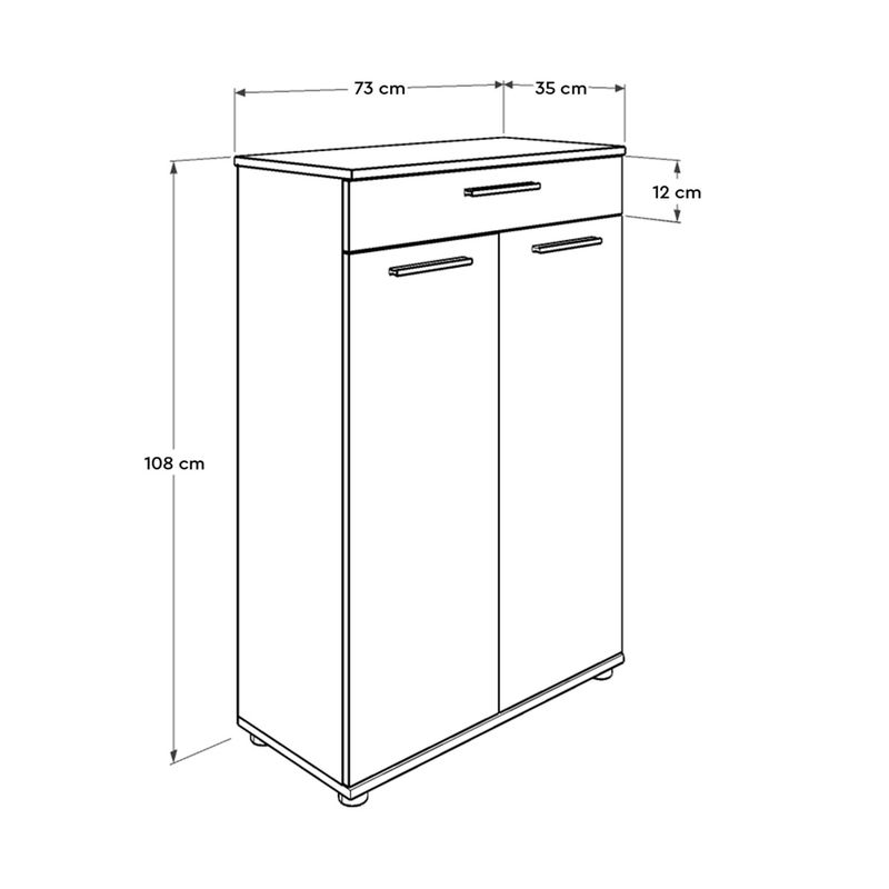 Casa si Gradina - Mobilier - Dulapuri si sifoniere - Dulapuri pantofi - Dulap pantofi, Hanah Home, panou de particule melaminat, alb, 73x35x108 cm - Infinity.ro