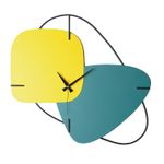 Casa si Gradina - Decoratiuni - Ceasuri - Ceas de perete decorativ, Wallxpert, metal, verde galben, 58x55 cm - Infinity.ro