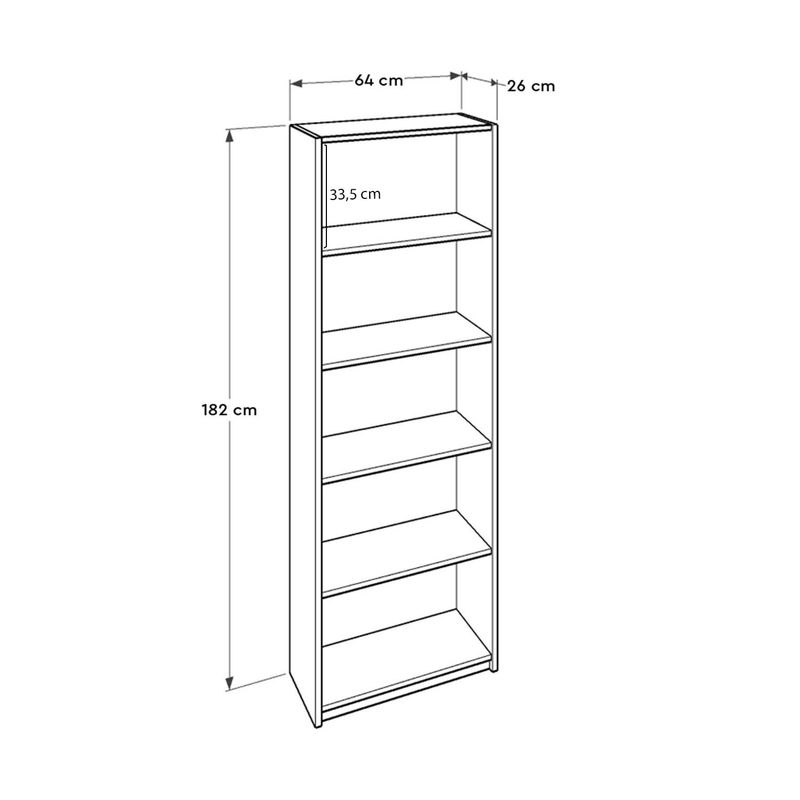 Casa si Gradina - Mobilier - Biblioteci si rafturi - Biblioteci - Biblioteca, Hanah Home, panou aglomerat melaminat, sonoma, 64x26x182 cm - Infinity.ro