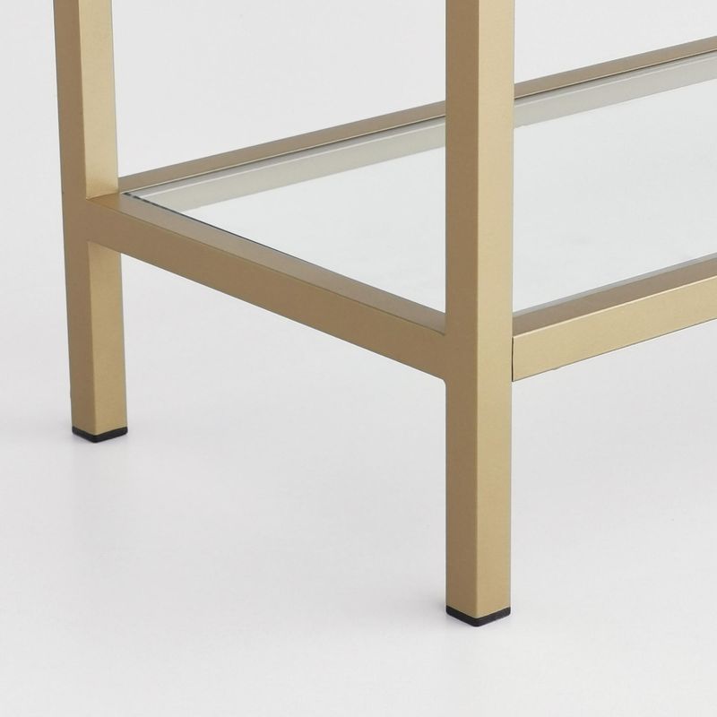 Casa si Gradina - Mobilier - Biblioteci si rafturi - Etajere - Etajera, Hanah Home, sticla securizata si metal, auriu, 80x30x165 cm - Infinity.ro