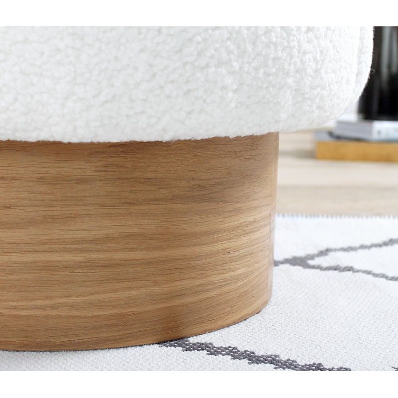 Casa si Gradina - Mobilier - Scaune si fotolii - Tabureti - Taburet, Hanah Home, blana artificiala, alb, 47x66 cm - Infinity.ro