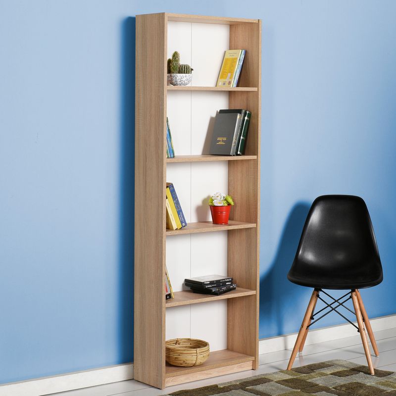Casa si Gradina - Mobilier - Biblioteci si rafturi - Biblioteci - Biblioteca, Hanah Home, panou aglomerat melaminat, sonoma, 64x26x182 cm - Infinity.ro