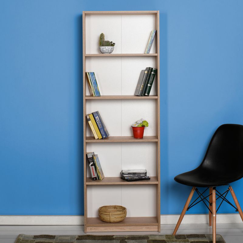 Casa si Gradina - Mobilier - Biblioteci si rafturi - Biblioteci - Biblioteca, Hanah Home, panou aglomerat melaminat, sonoma, 64x26x182 cm - Infinity.ro