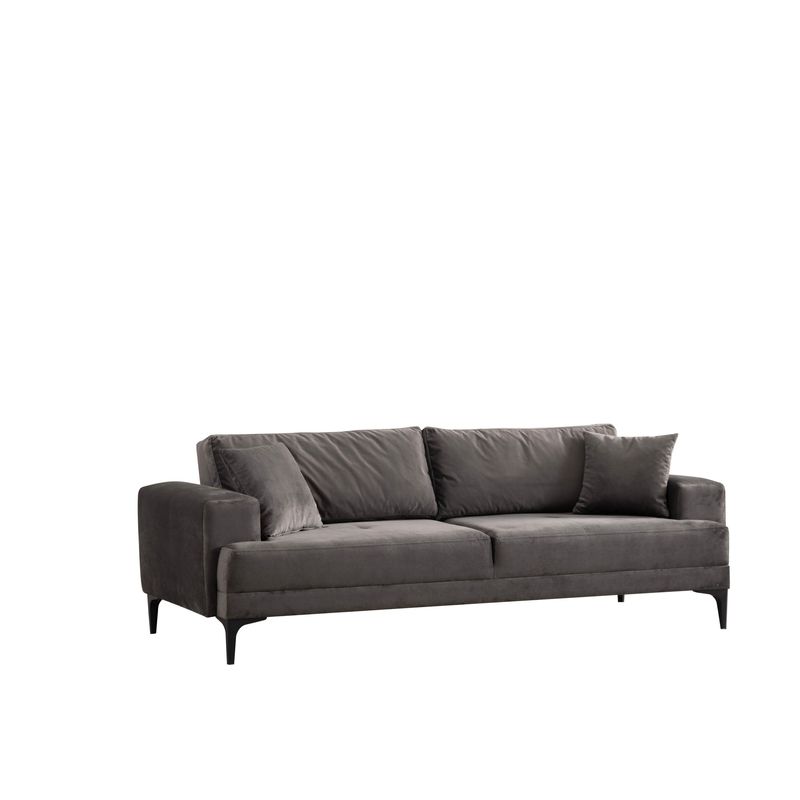 Casa si Gradina - Mobilier - Canapele si coltare - Canapele - Canapea 3 locuri, Atelier Del Sofa, lemn fag si pal, antracit, 234x100x78 cm - Infinity.ro