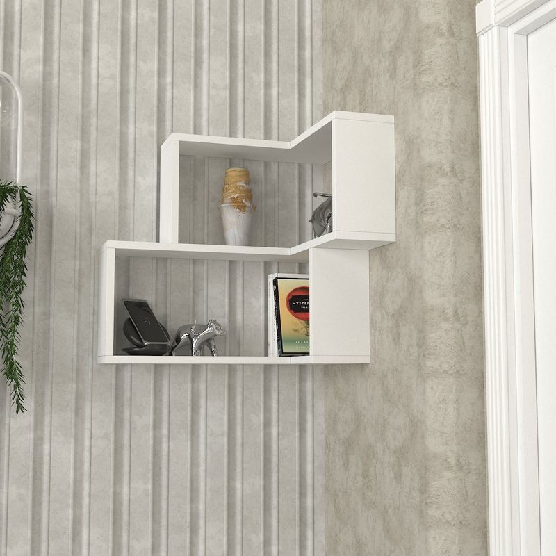 Casa si Gradina - Mobilier - Biblioteci si rafturi - Etajere - Etajera de perete, Hanah Home, PAL melaminat, alb, 45x14.5x55.4 cm - Infinity.ro